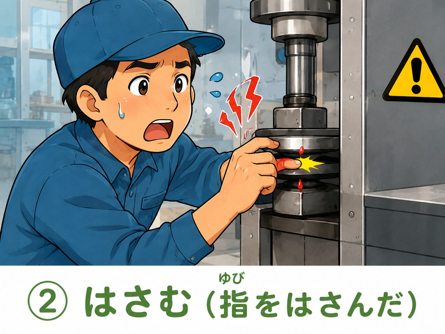 指をはさんだ