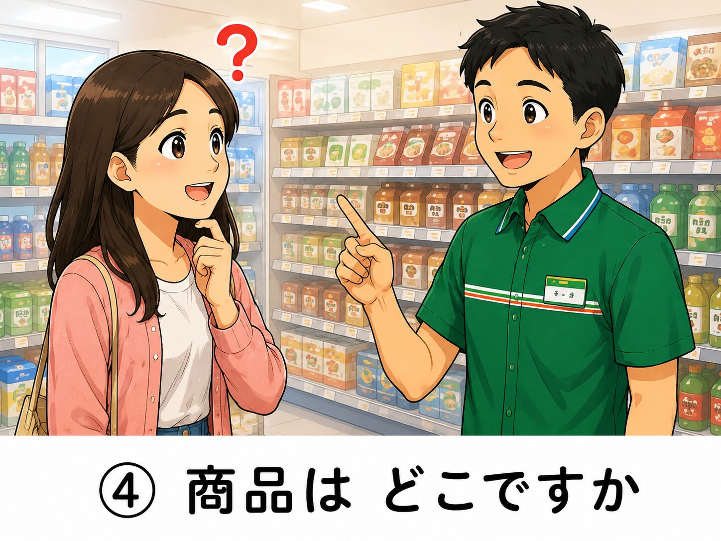 商品の場所を聞く