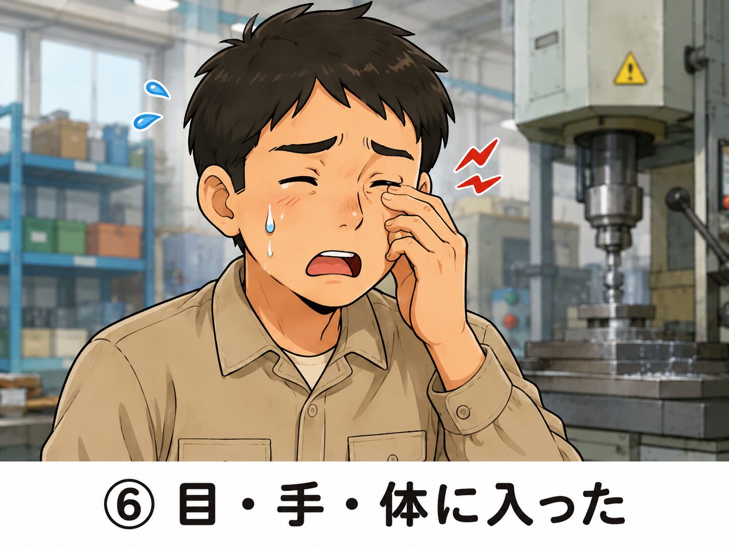 目・手・体に入った／ついた