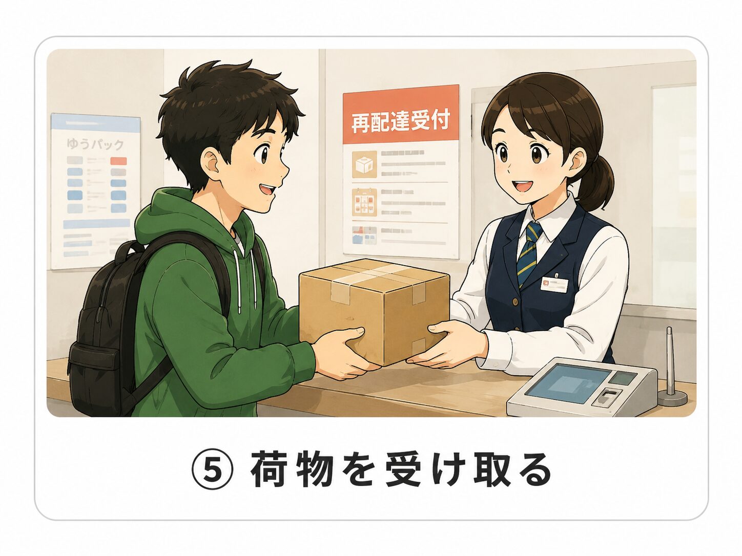 荷物を受け取る
