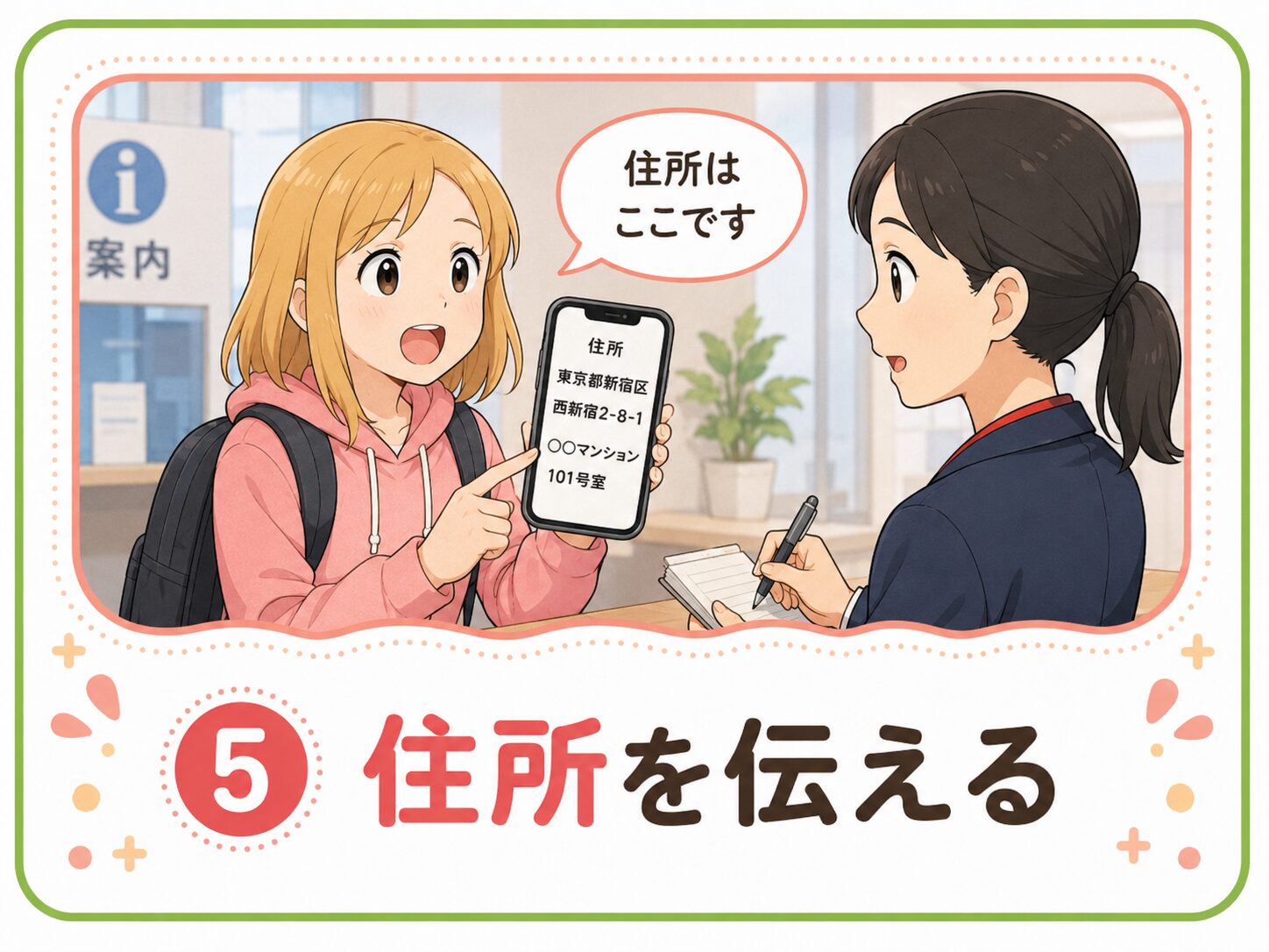 住所を伝える