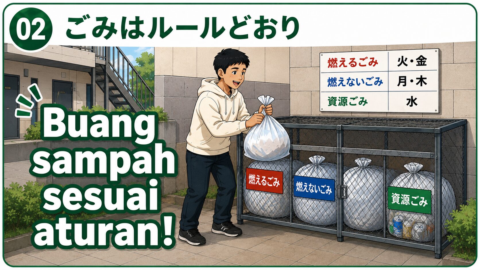 ごみはルールどおり｜Buang sampah sesuai aturan