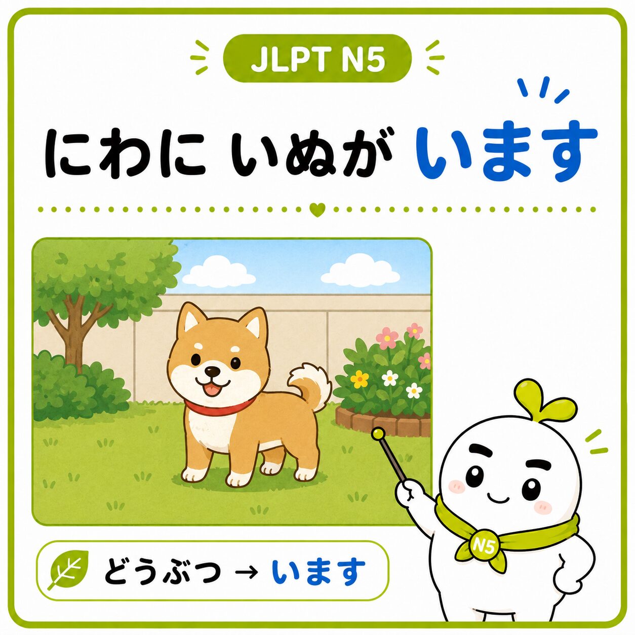にわに いぬが います