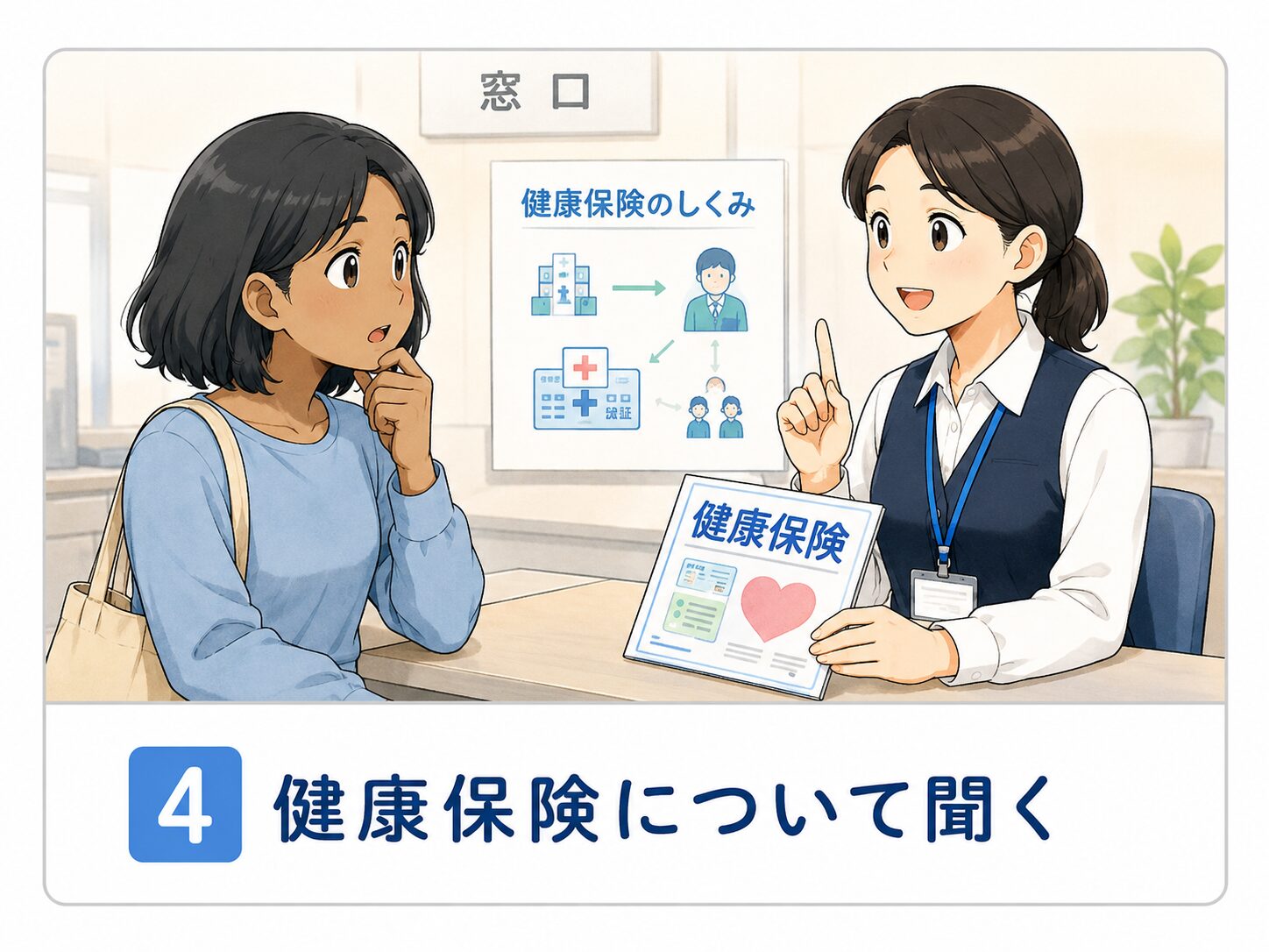 健康保険について聞く