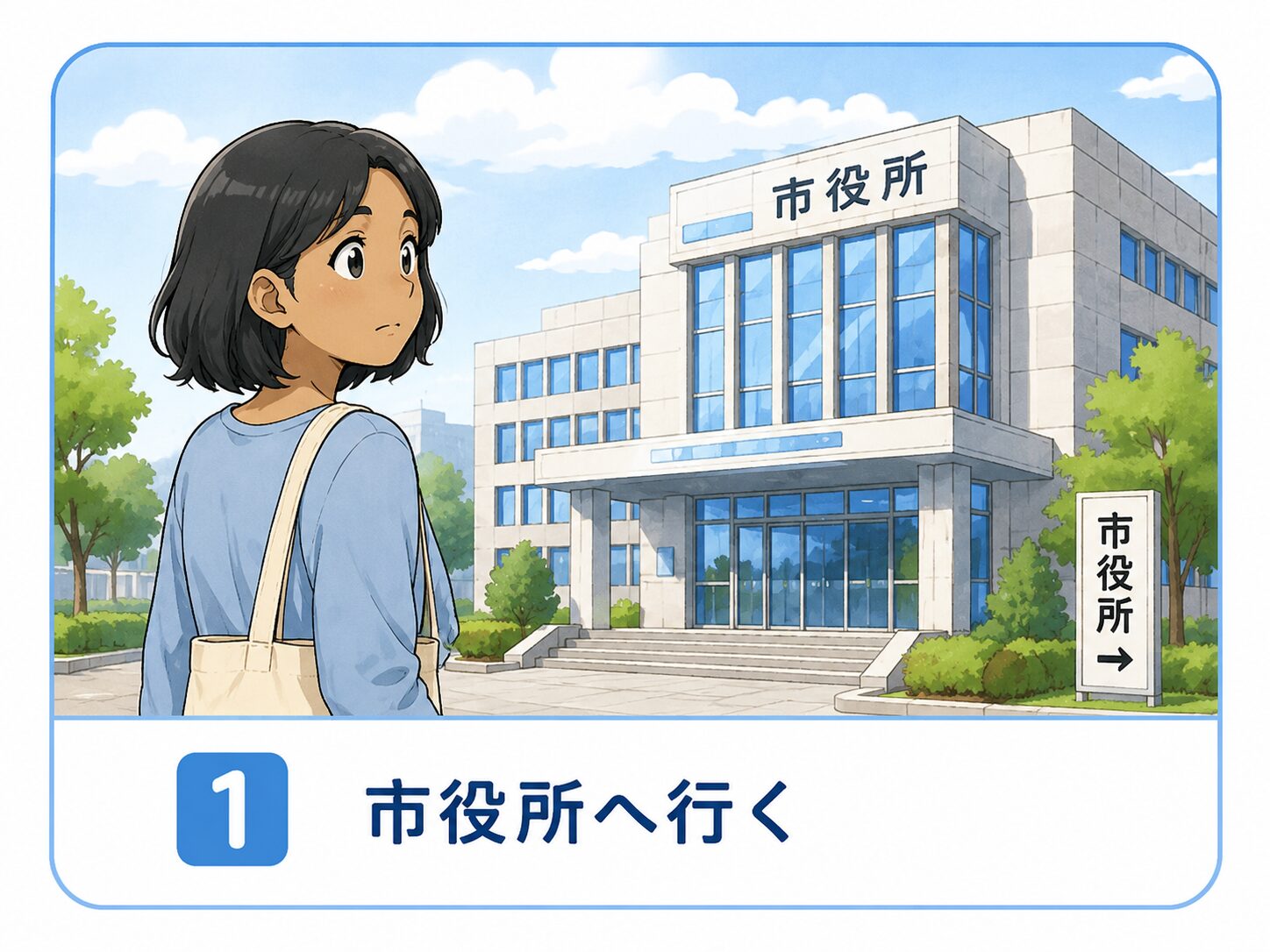 市役所へ行く