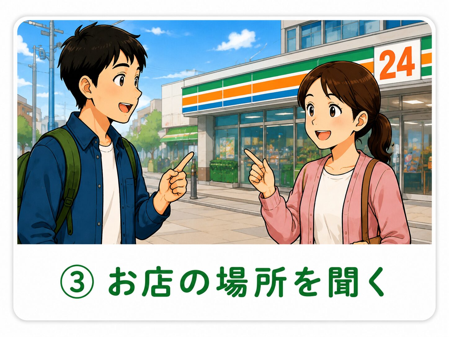 お店の場所を聞く