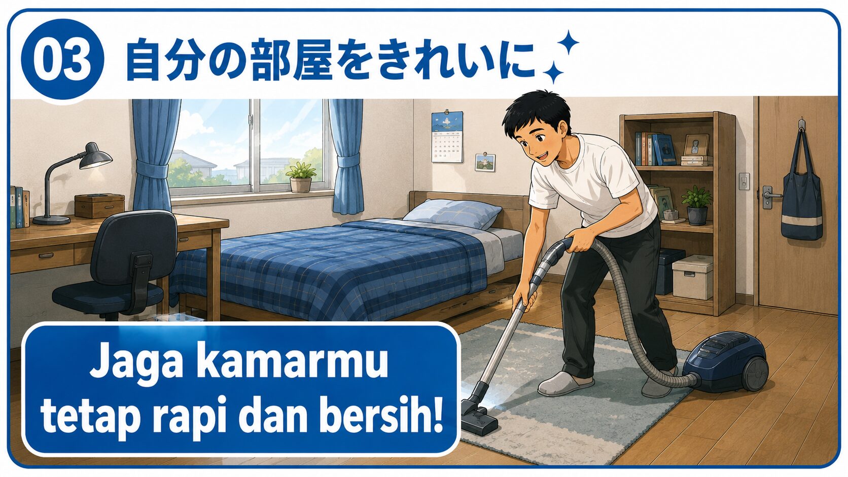 自分の部屋をきれいに｜Jaga kamarmu tetap rapi dan bersih