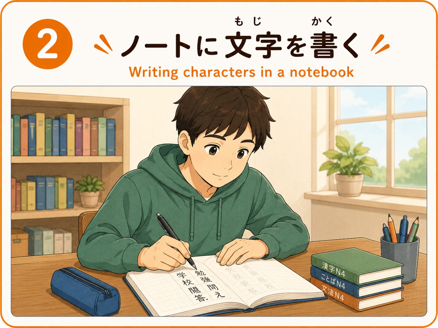 ノートに文字を書く