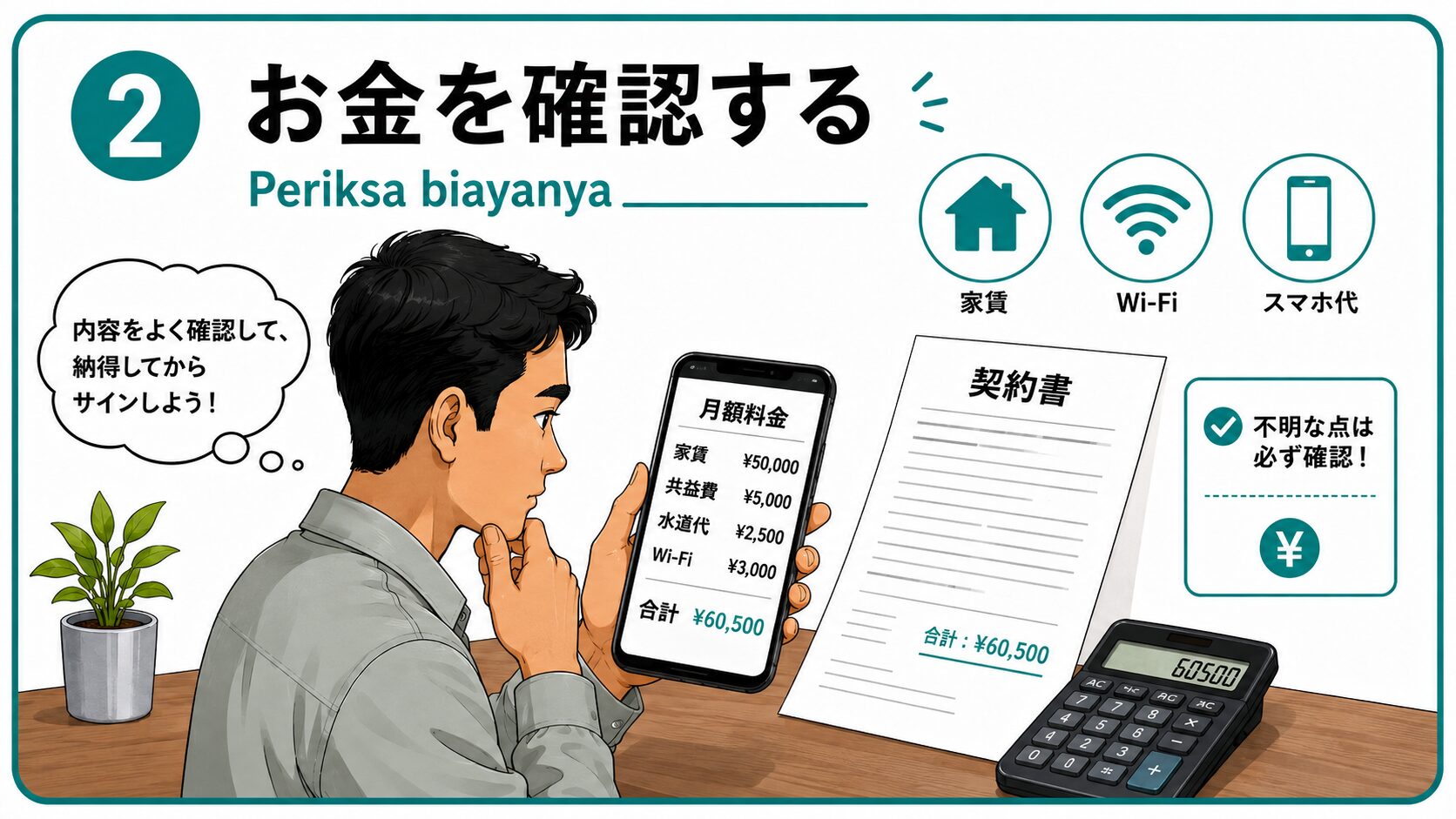 お金を確認する