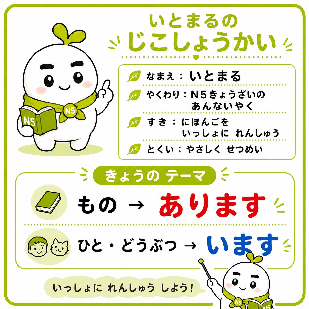 いとまるの自己紹介とあります・いますの説明