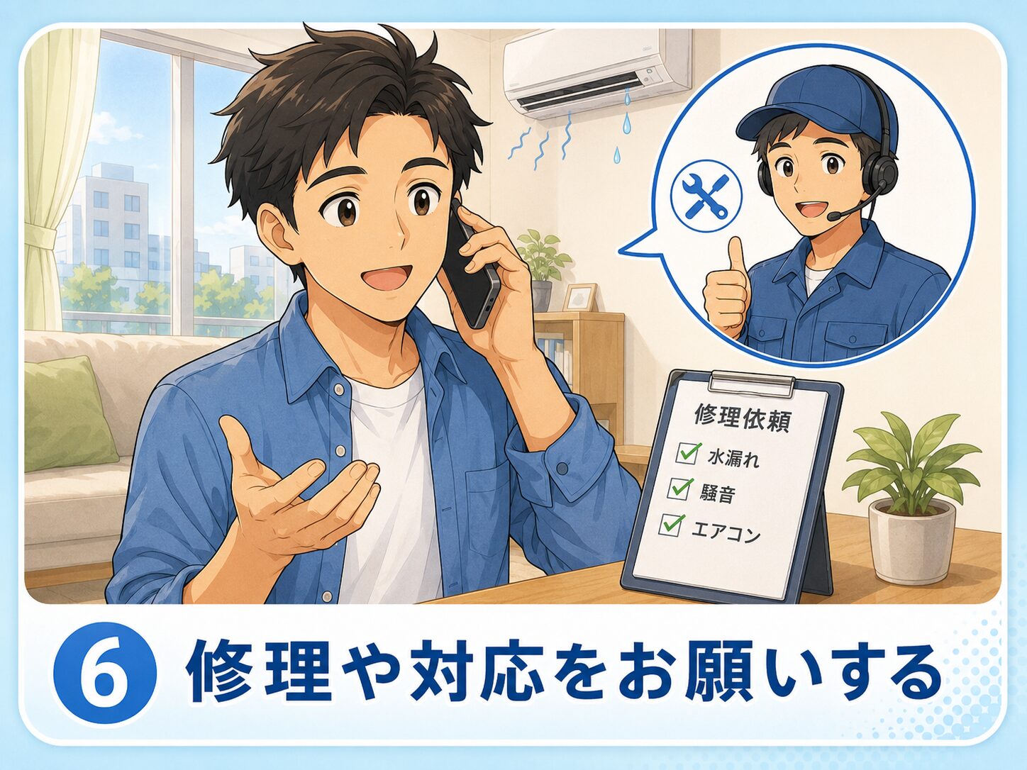 修理や対応をお願いする