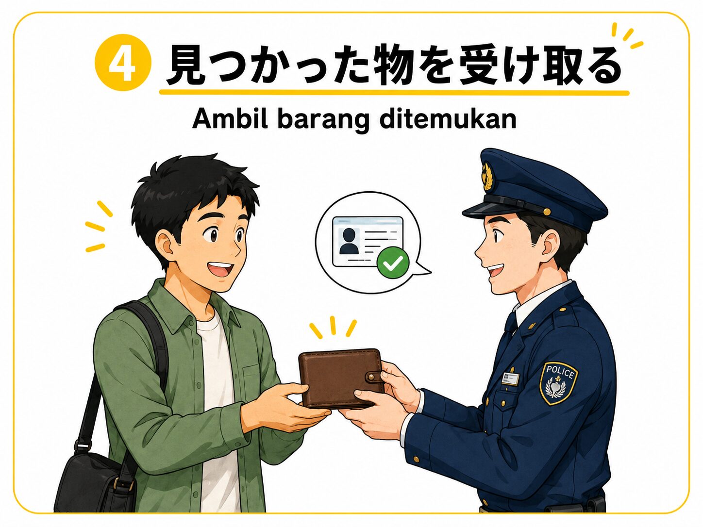 見つかった物を受け取る