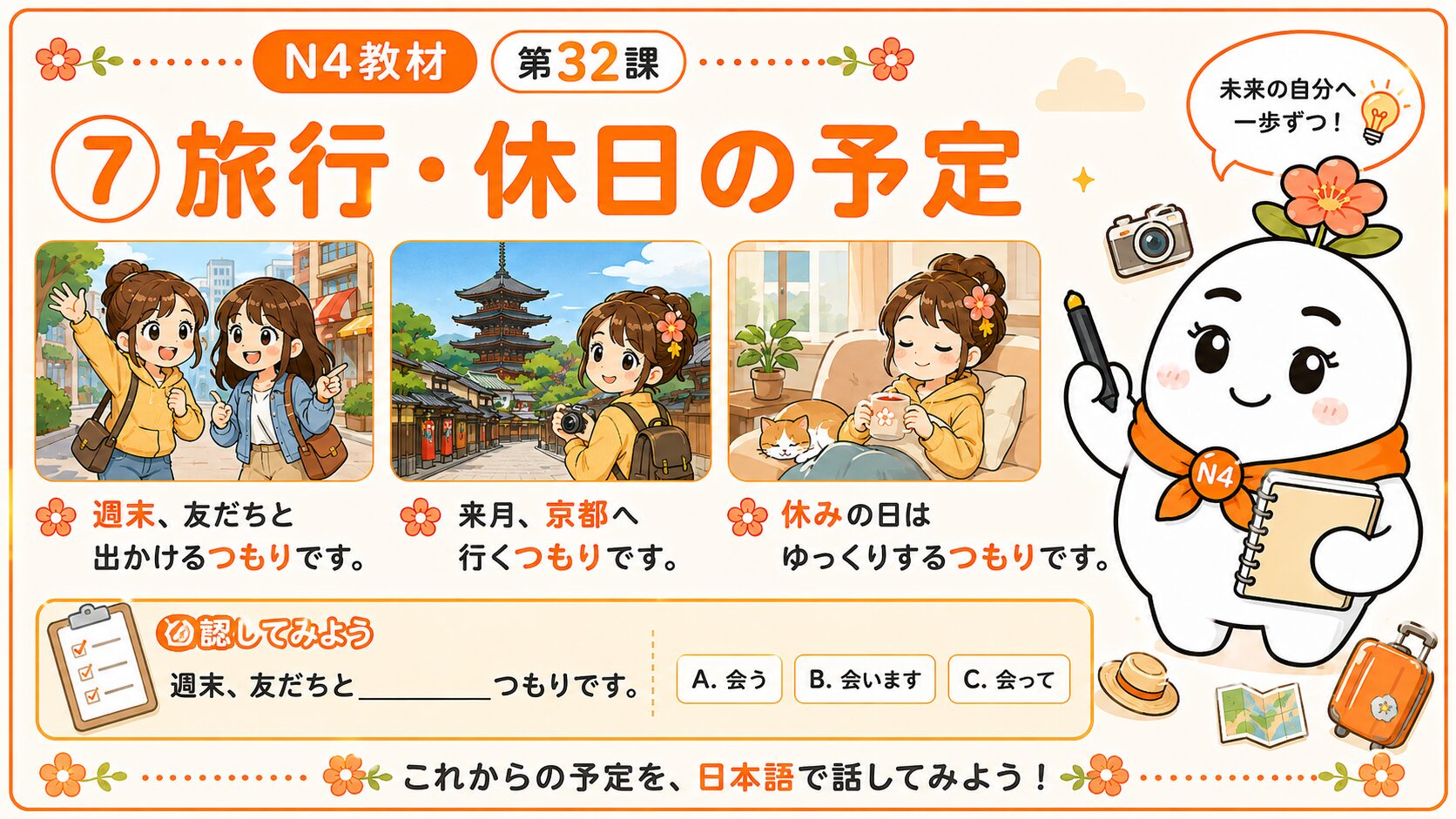 旅行と休日の予定