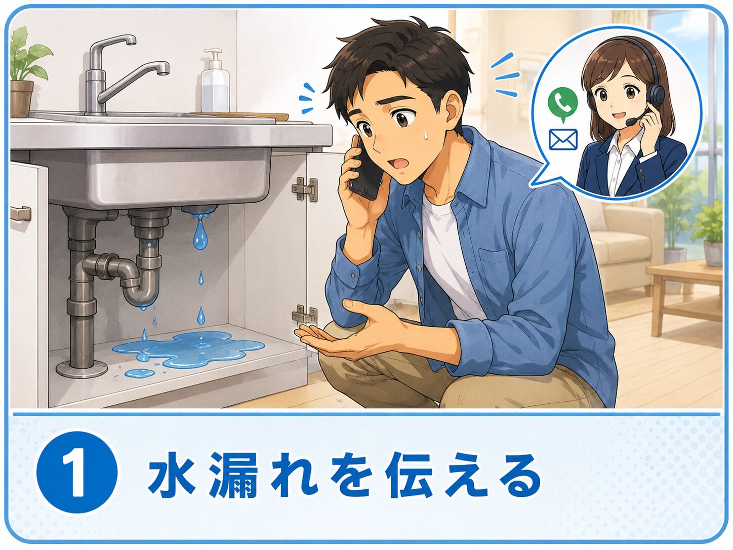 水漏れを伝える
