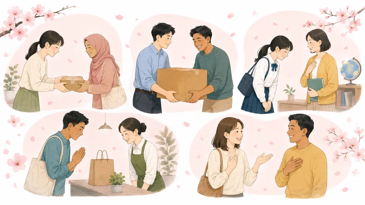 日本で おれいを いう いろいろな とき