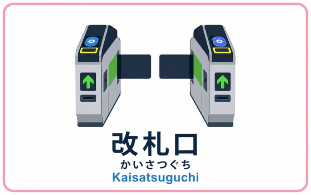 改札口の駅案内マーク