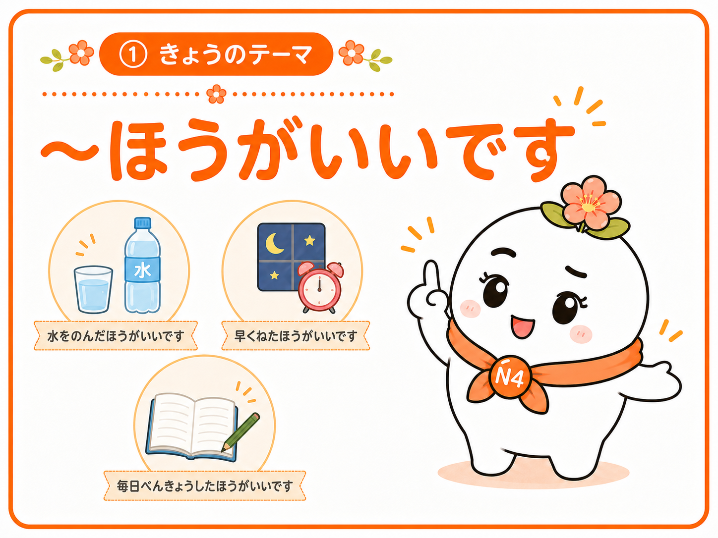 いとはなが きょうのテーマを おしえる画像