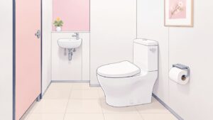 人のいない、清潔な洋式トイレとトイレットペーパー