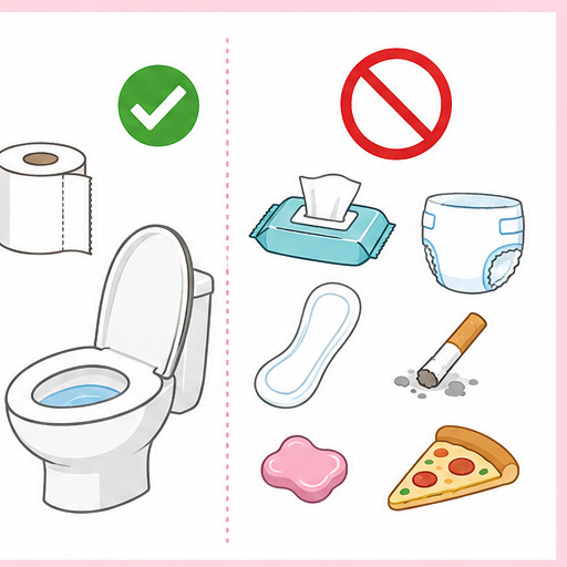 流せるトイレットペーパーと流せない物
