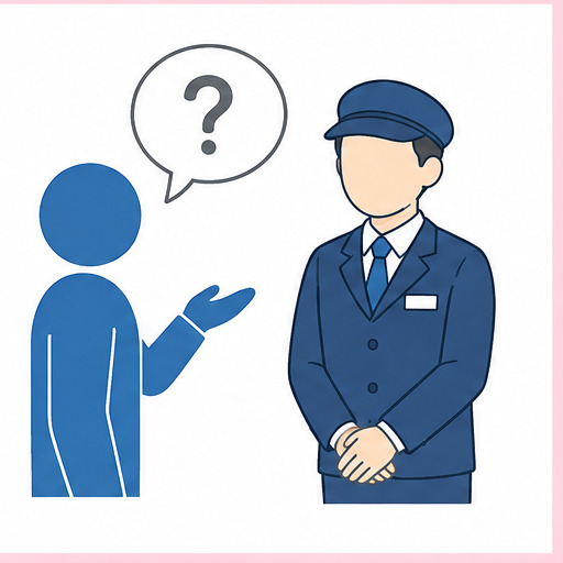 スタッフに質問する人