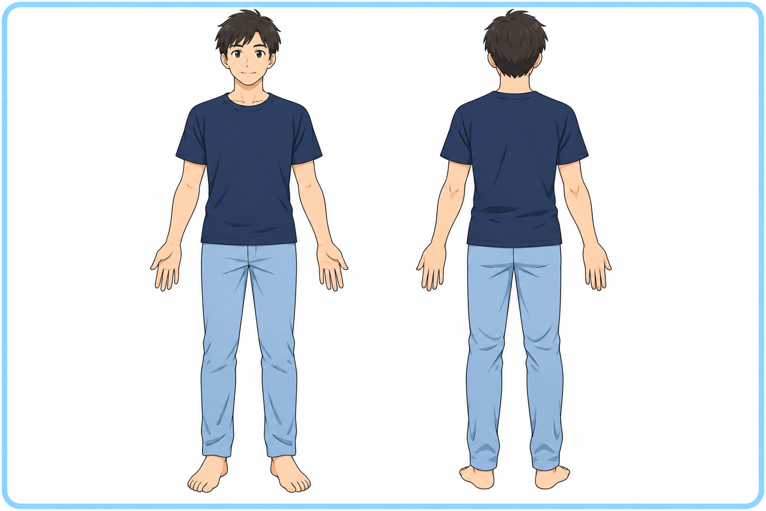 体の正面と背面のイラスト