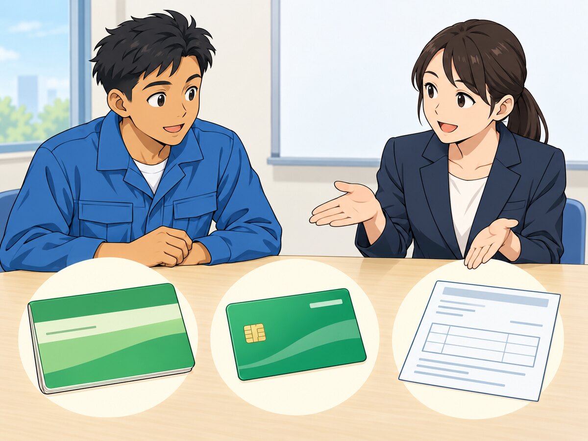 銀行口座・通帳・キャッシュカードの教材イラスト