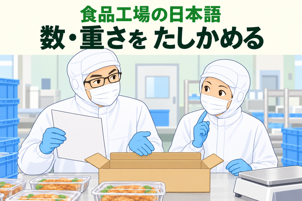 食品工場で数と重さを確認する日本語|何個ですか・何グラムですか