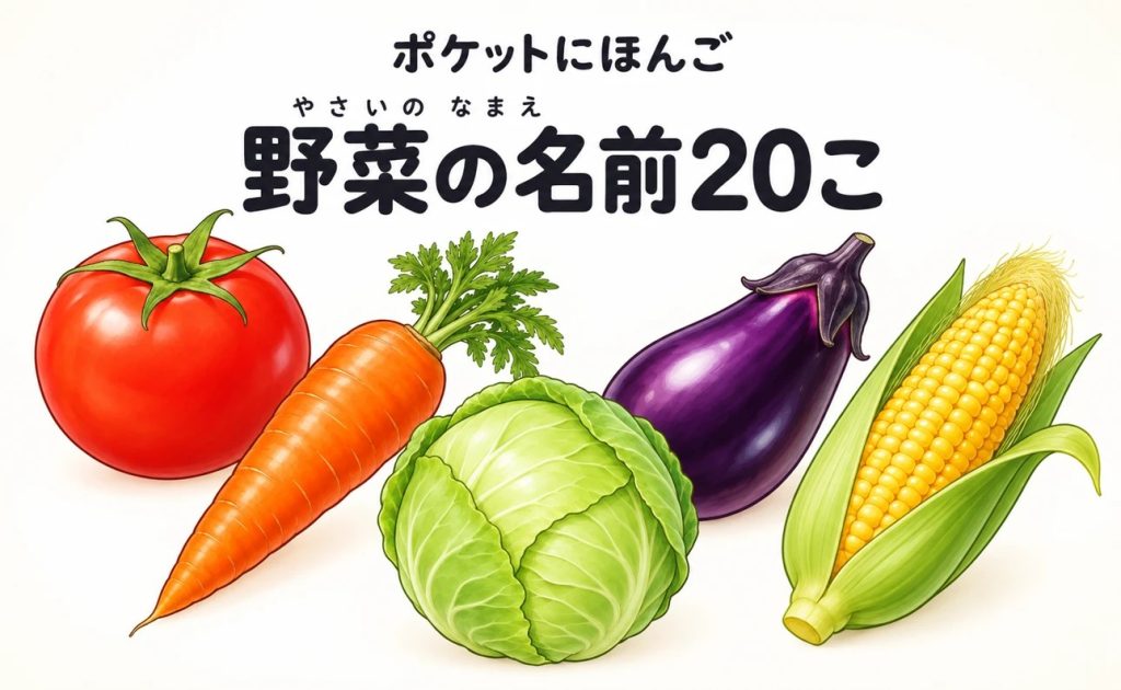 ポケットにほんご｜野菜の名前20こ